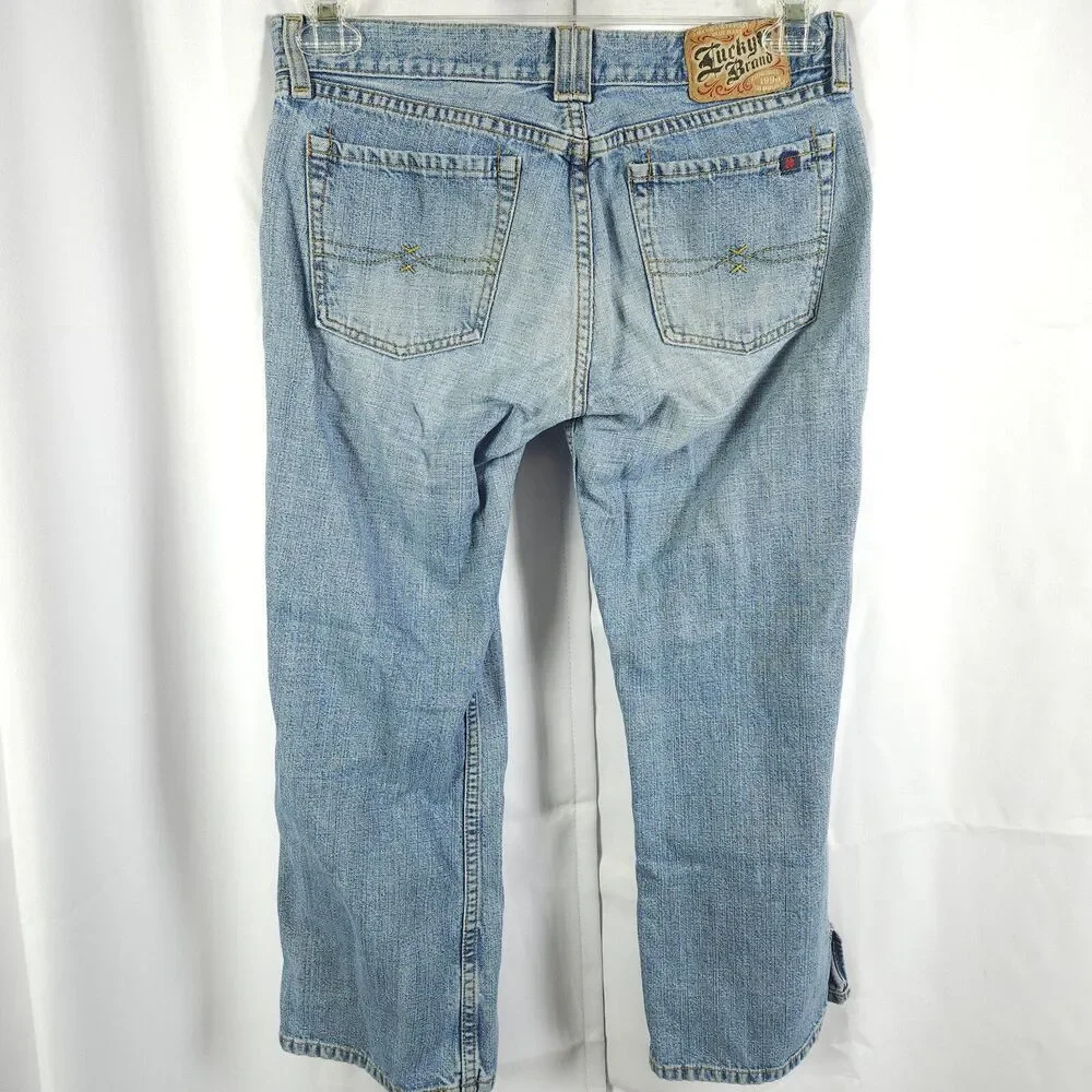 Lucky Brand Crossover Crop Jeans Blue Womens 4/27 Low Rise 30x24 - Picture 2 of 7